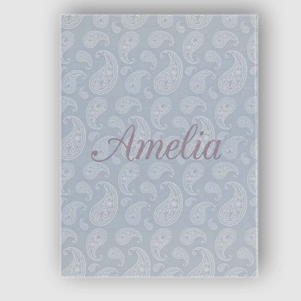 Personalised Name Elegant White Paisley Custom Unique Gift Idea Modern Room Accent Canvas Wall Art Print Decor Picture Ready to Hang