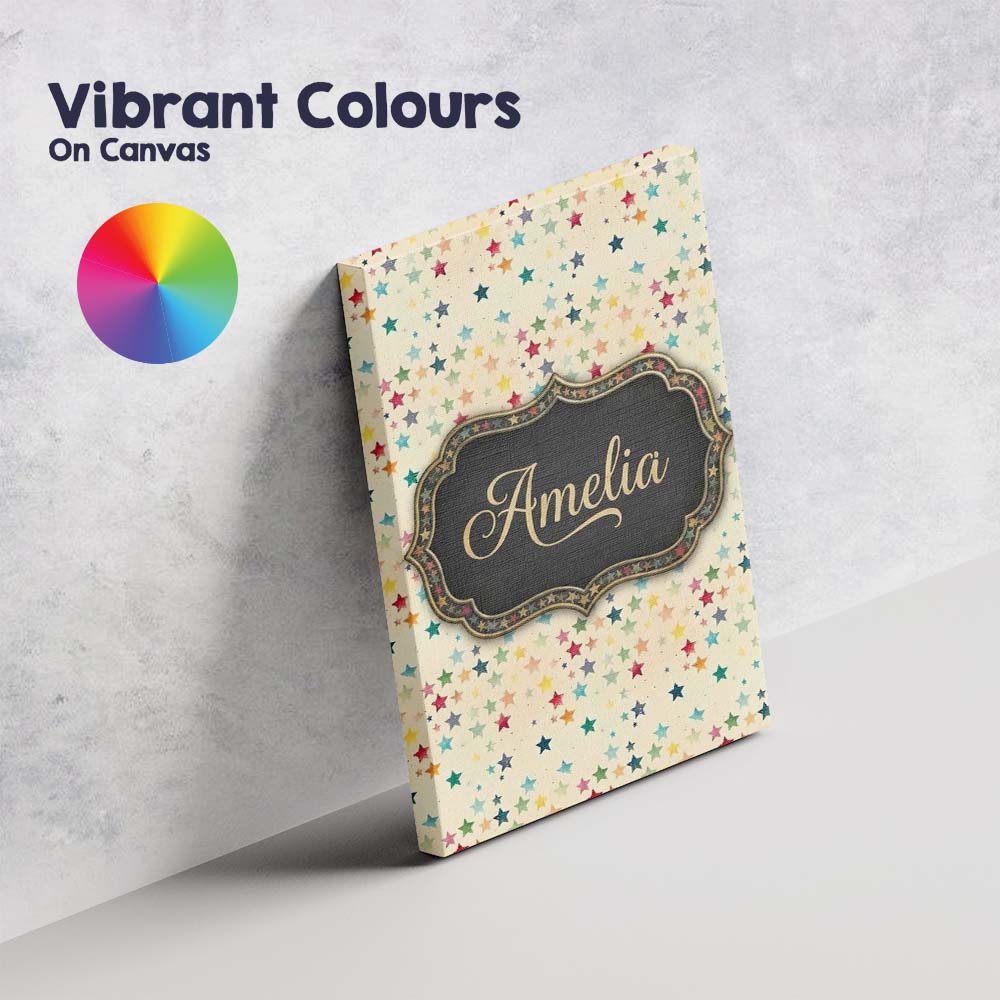 Personalised Name Soft Pastel Multicolor Custom Unique Gift Idea Elegant Feature Canvas Wall Art Print Decor Picture Ready to Hang