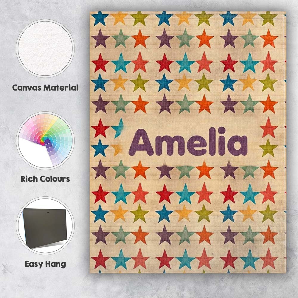 Personalised Name Rustic Wooden Background Custom Unique Gift Idea Elegant Feature Canvas Wall Art Print Decor Picture Ready to Hang