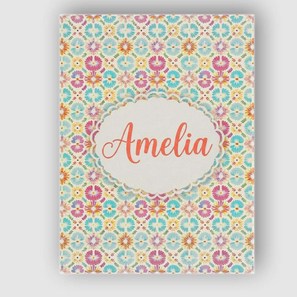 Personalised Name Delicate Pastel Floral Custom Unique Gift Idea Elegant Feature Canvas Wall Art Print Decor Picture Ready to Hang