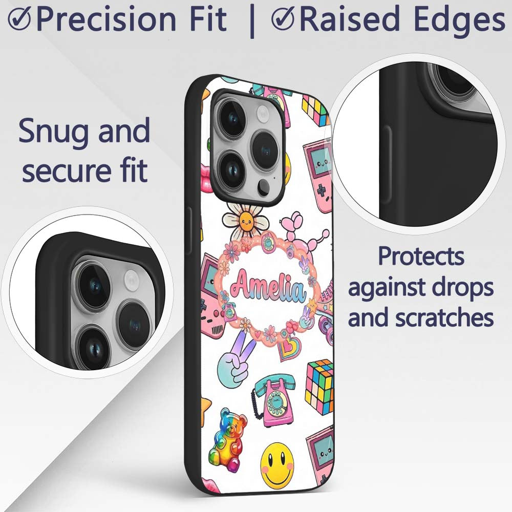Gummy Bear Rainbow Roller Skate Printed Design Custom Name Protective Phone Case Mobile Cover Durable Everyday Smartphone Shock Resistant