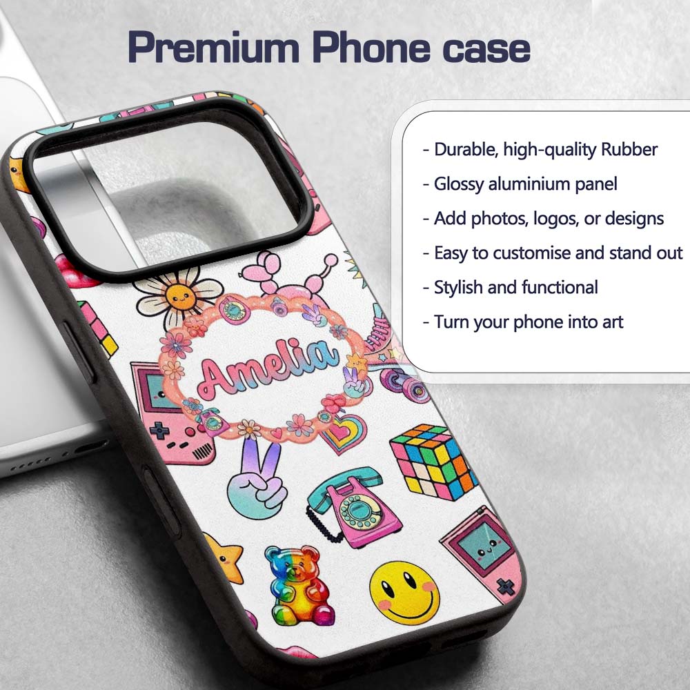 Gummy Bear Rainbow Roller Skate Printed Design Custom Name Protective Phone Case Mobile Cover Durable Everyday Smartphone Shock Resistant