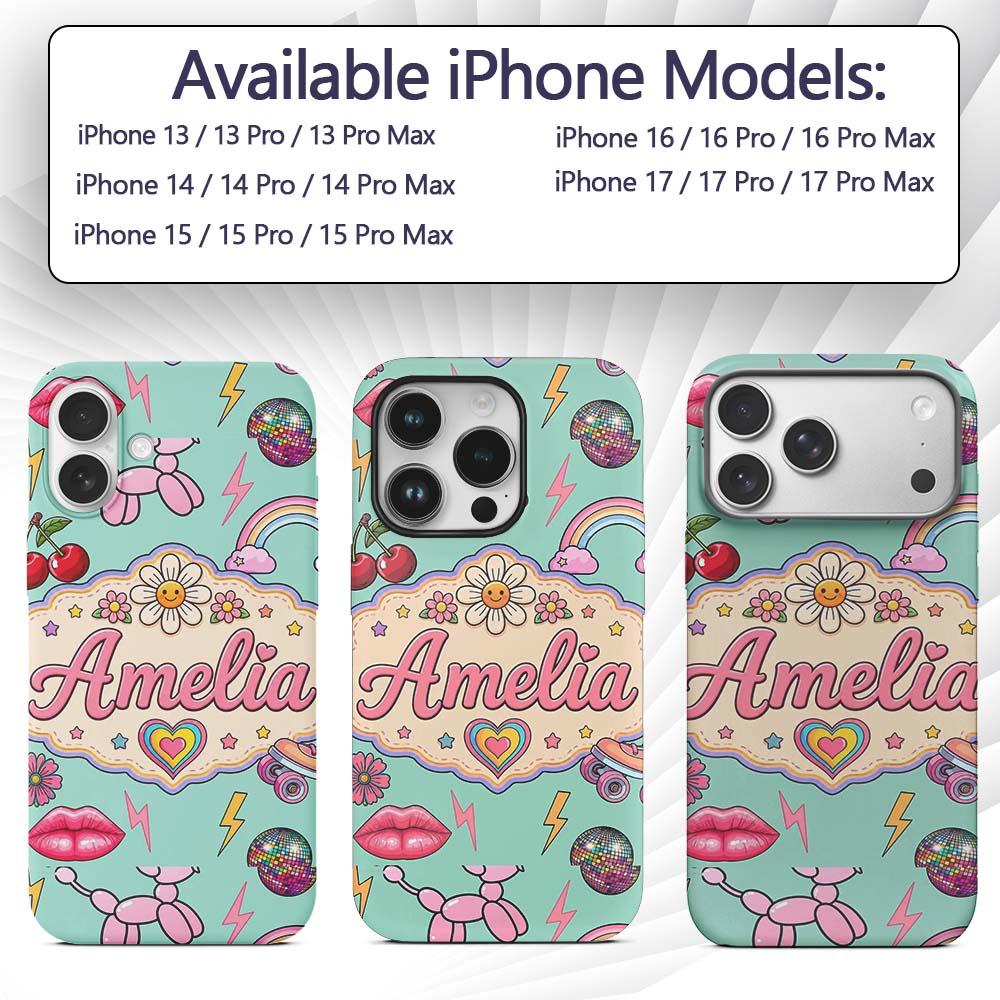 Gummy Bear Rainbow Roller Skate Lightning Mint Custom Name Protective Phone Case Mobile Cover Durable Everyday Smartphone Shock Resistant