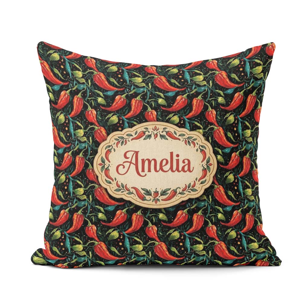 Custom Name Modern Abstract Seamless Pattern Artistic Vegetable Square Filled Cushion Throw Pillow Sofa Bed Home Decor Zip Washable UK Made