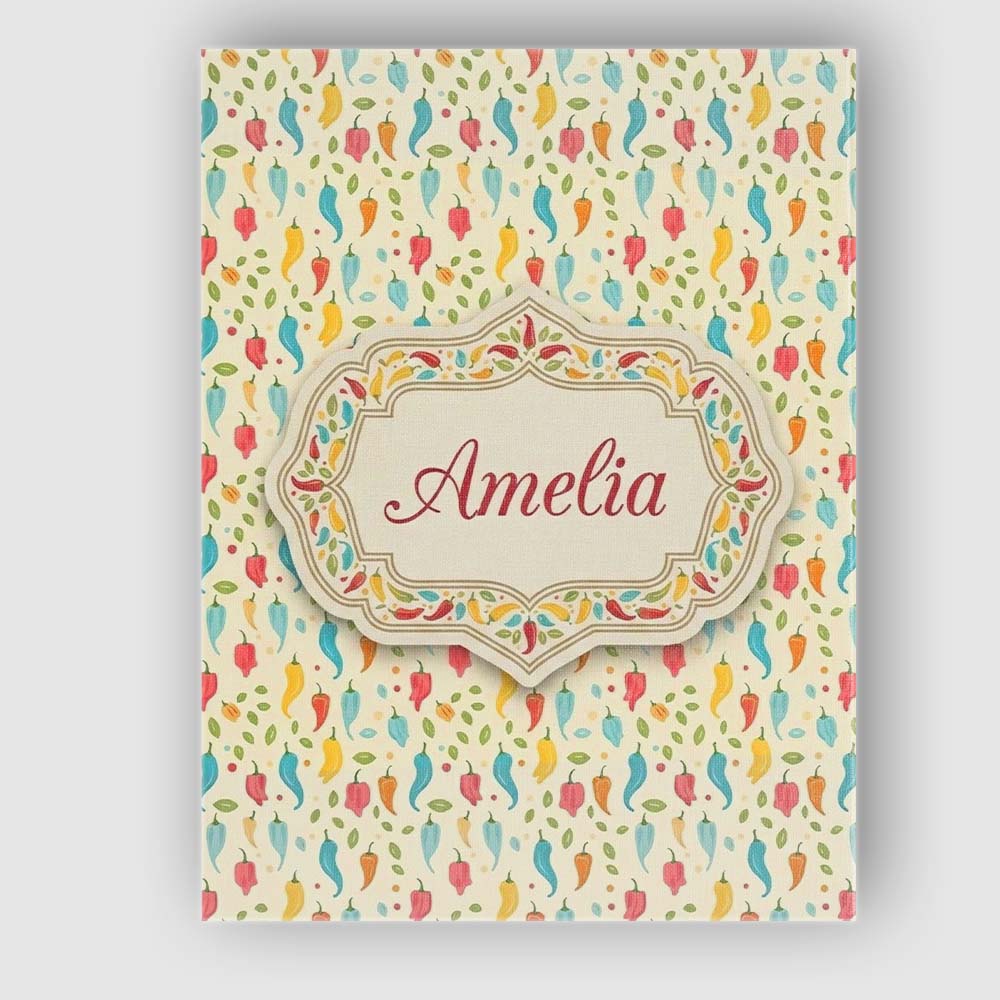 Personalised Name Pastel Colorful Pepper Custom Unique Gift Idea Elegant Feature Canvas Wall Art Print Decor Picture Ready to Hang