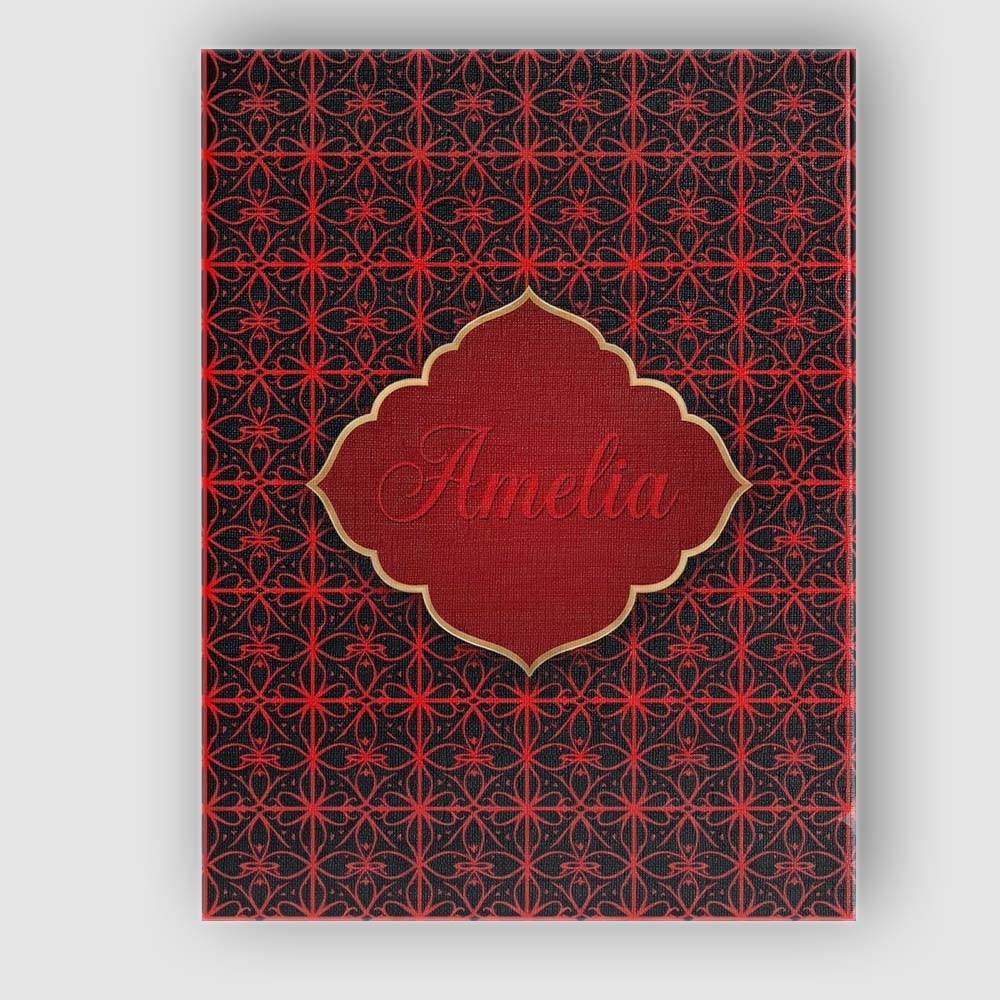 Personalised Name Red Black Geometric Custom Modern Room Accent Creative Decorator Style Canvas Wall Art Print Decor Picture Ready to Hang