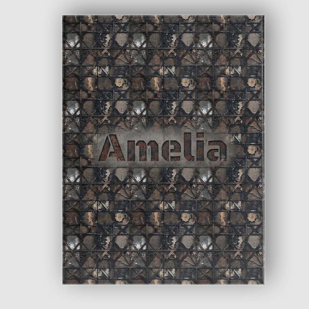 Personalised Name Dark Industrial Metal Custom Modern Room Accent Elegant Feature Canvas Wall Art Print Decor Picture Ready to Hang