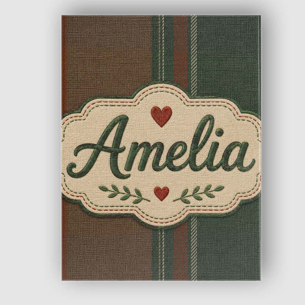 Personalised Name Rustic Brown Green Tartan Custom Bespoke Interior Contemporary Canvas Wall Art Print Decor Picture Ready to Hang