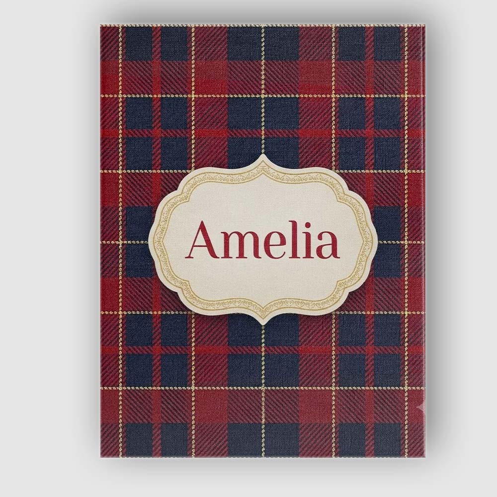 Personalised Name Red Navy Traditional Custom Modern Room Accent Elegant Feature Canvas Wall Art Print Decor Picture Ready to Hang