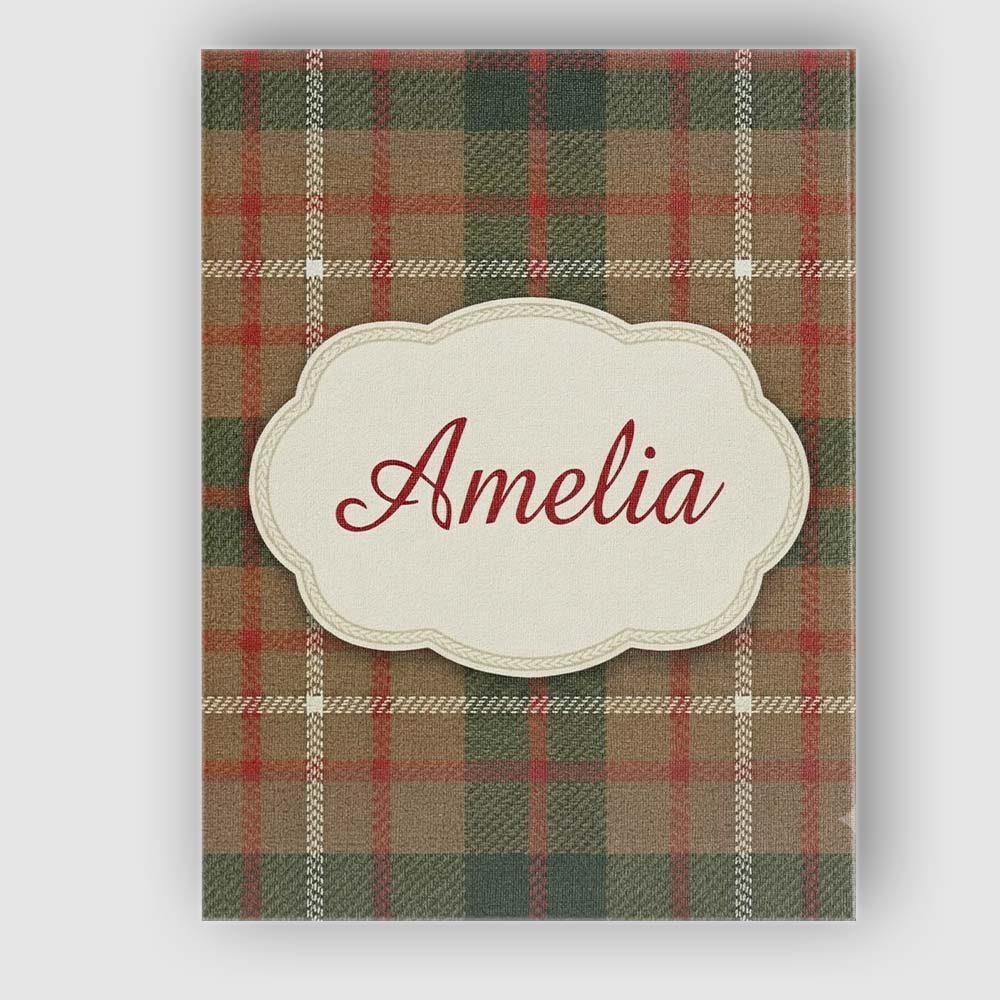 Personalised Name Earthy Brown Green Custom Premium Decorative Design Modern Room Accent Canvas Wall Art Print Decor Picture Ready to Hang