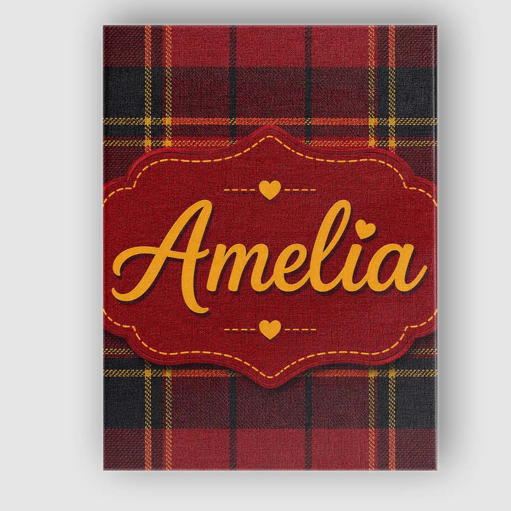 Personalised Name Bold Red Black Classic Custom Unique Gift Idea Elegant Feature Canvas Wall Art Print Decor Picture Ready to Hang
