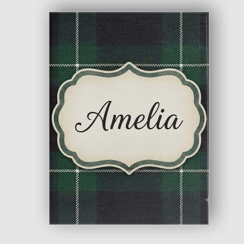 Personalised Name Dark Green Black Classic Custom Unique Gift Idea Elegant Feature Canvas Wall Art Print Decor Picture Ready to Hang