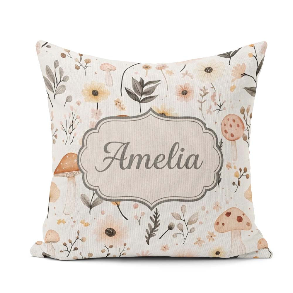 Custom Name Moon Stars Floral Dreamy Seamless Pattern Name Cute Square Filled Cushion Throw Pillow Sofa Bed Home Decor Zip Washable UK Made