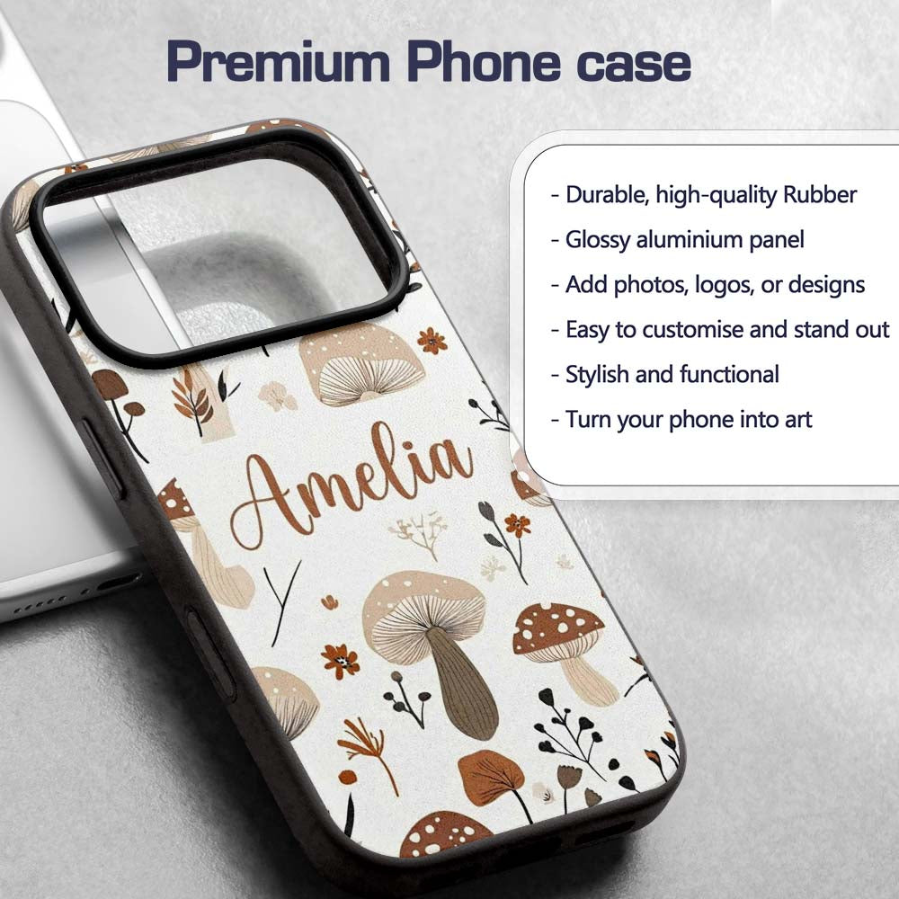 Cute Teddy Bear Floral Nursery Seamless Pattern Custom Name Protective Phone Case Mobile Cover Durable Everyday Smartphone Shock Resistant