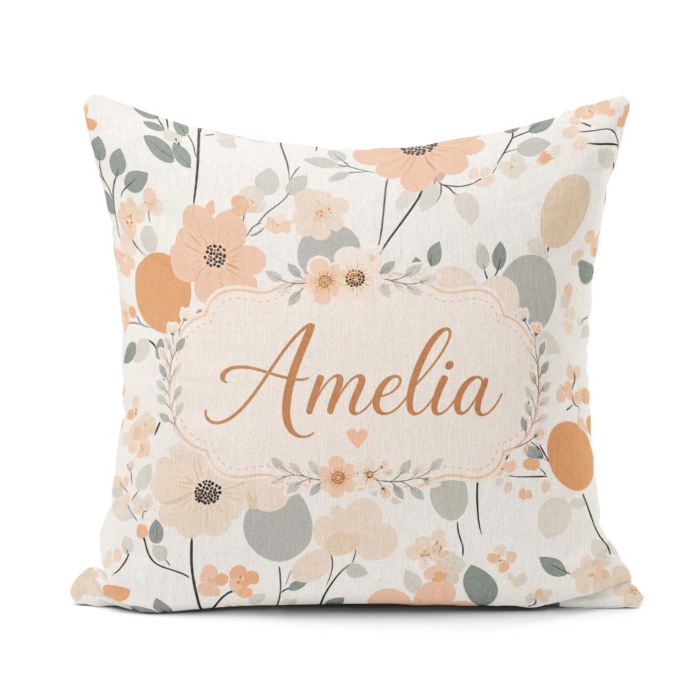 Custom Name Minimal Abstract Soft Neutral Seamless Pattern Name Square Filled Cushion Throw Pillow Sofa Bed Home Decor Zip Washable UK Made
