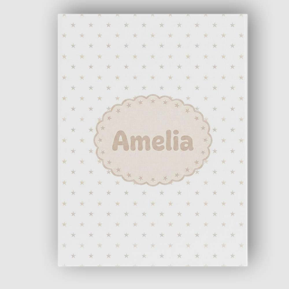Personalised Name Minimal Gold Star Seamless Custom Bespoke Contemporary Display Canvas Wall Art Print Decor Picture Ready to Hang
