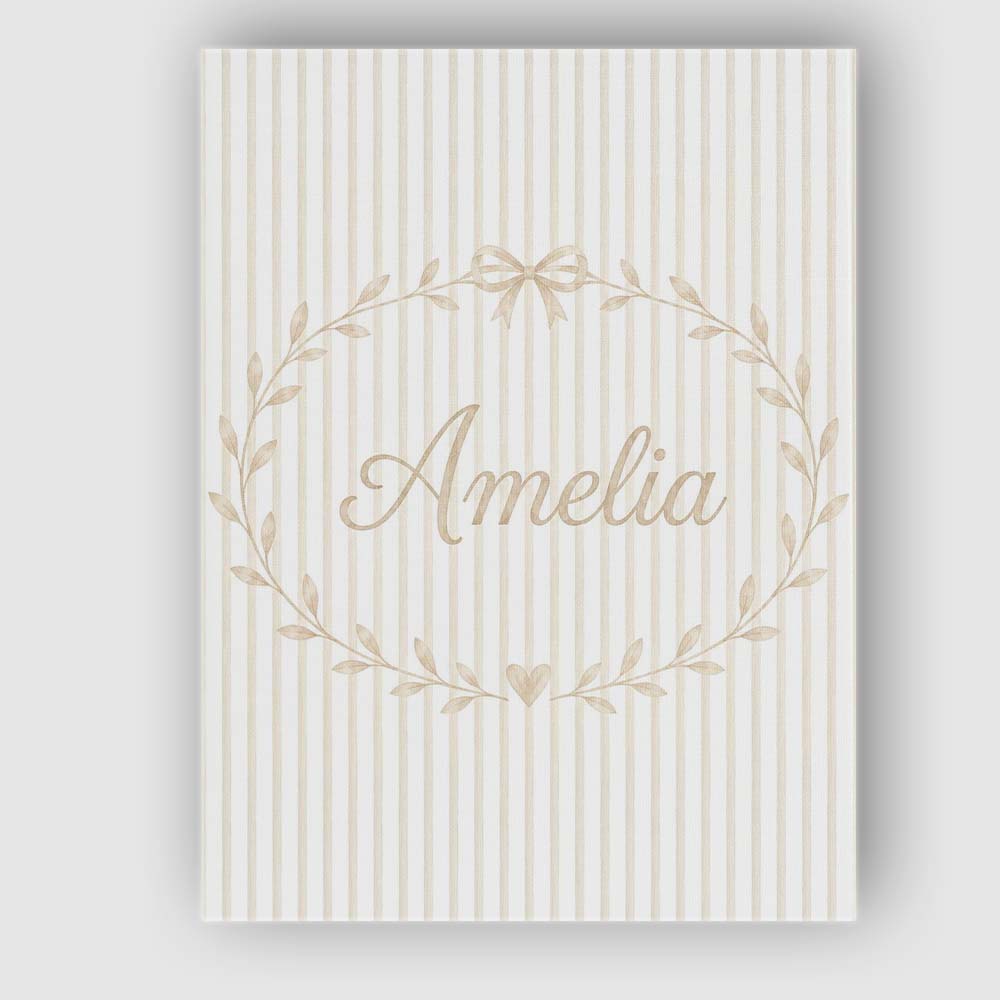 Personalised Name Minimal Vertical Stripe Custom Unique Gift Idea Elegant Feature Canvas Wall Art Print Decor Picture Ready to Hang