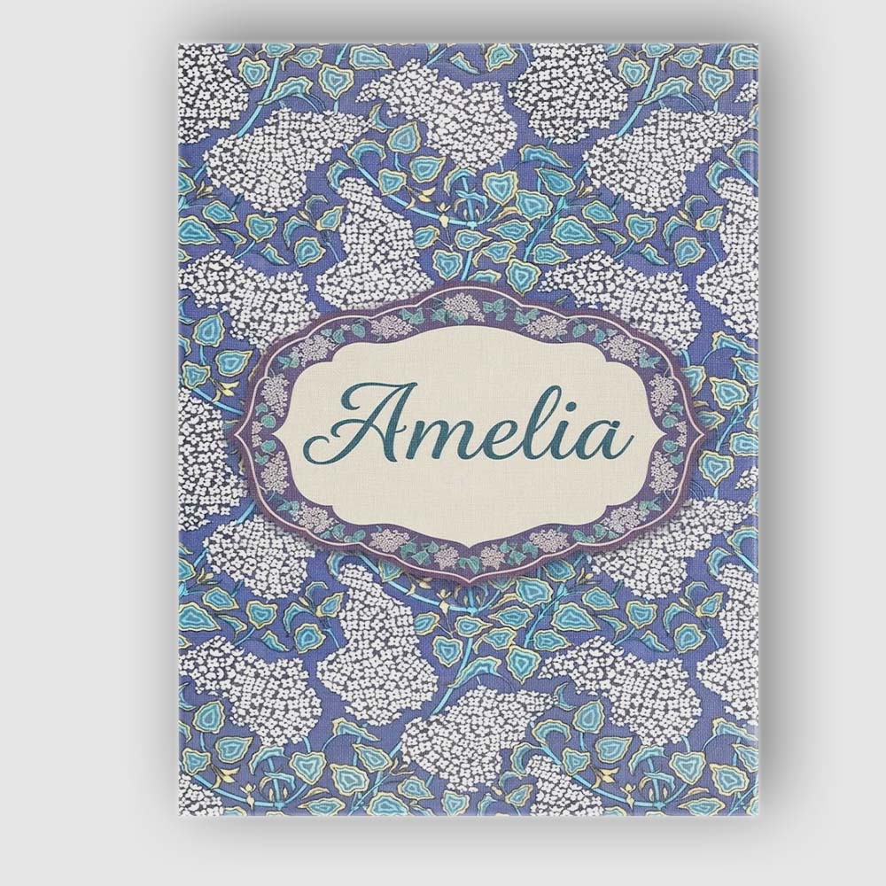 Personalised Name Blue Hydrangea Floral Custom Modern Room Accent Elegant Feature Canvas Wall Art Print Decor Picture Ready to Hang