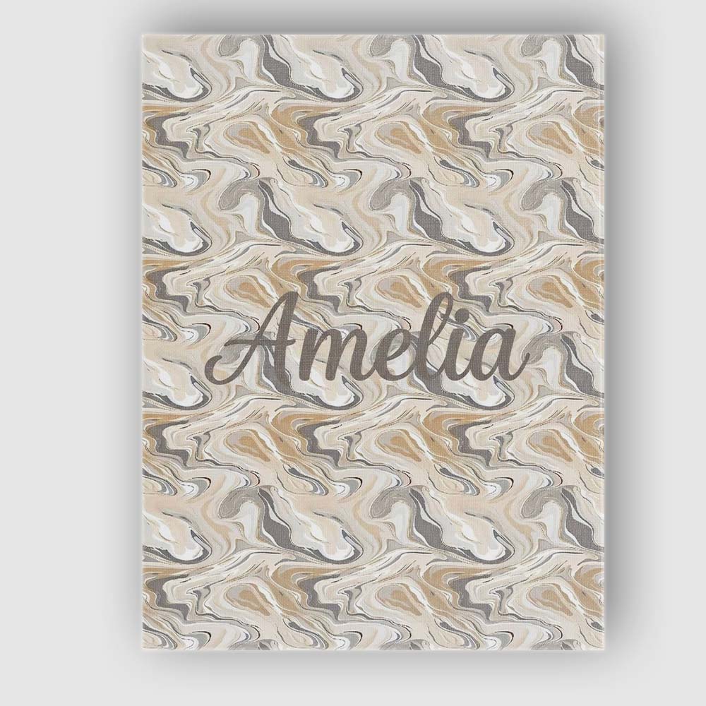 Personalised Name Soft Grey Beige Marble Custom Unique Gift Idea Elegant Feature Canvas Wall Art Print Decor Picture Ready to Hang