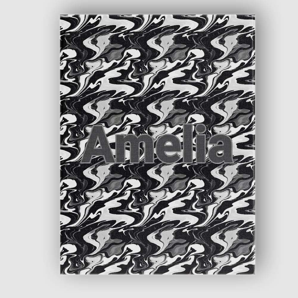 Personalised Name Monochrome Black White Custom Unique Gift Idea Elegant Feature Canvas Wall Art Print Decor Picture Ready to Hang
