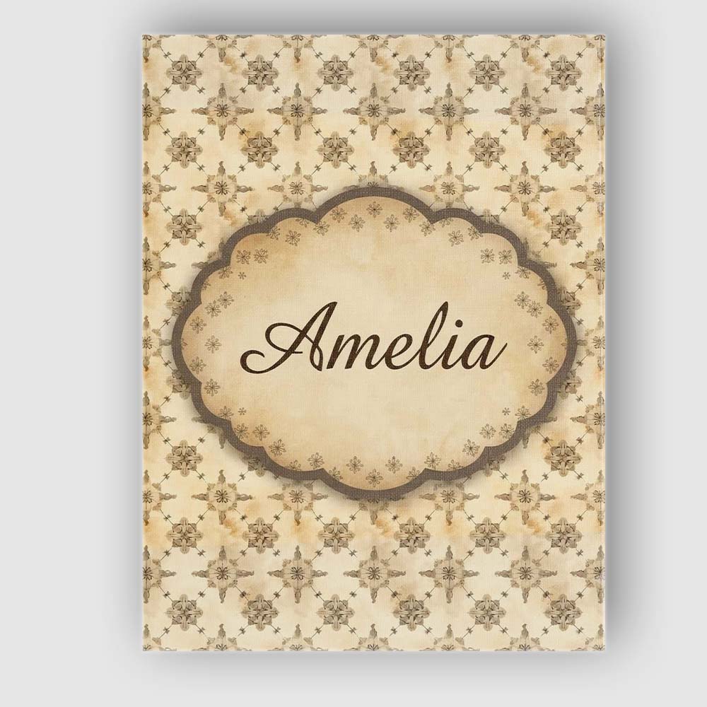 Personalised Name Classic Ornamental Tile Custom Unique Gift Idea Elegant Feature Canvas Wall Art Print Decor Picture Ready to Hang