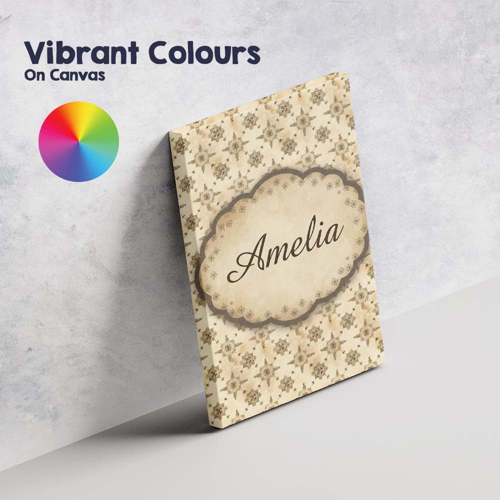 Personalised Name Classic Ornamental Tile Custom Unique Gift Idea Elegant Feature Canvas Wall Art Print Decor Picture Ready to Hang