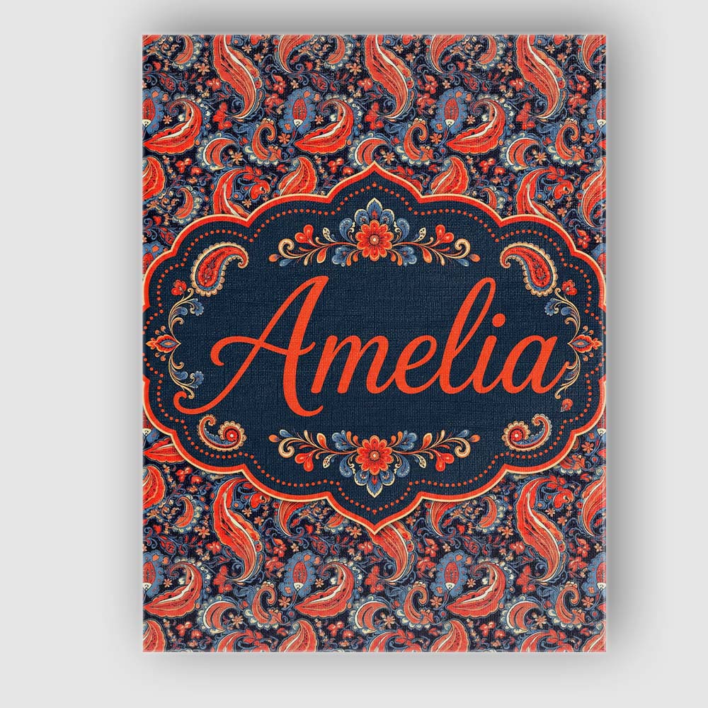 Personalised Name Classic Paisley Floral Custom Unique Gift Idea Elegant Feature Canvas Wall Art Print Decor Picture Ready to Hang