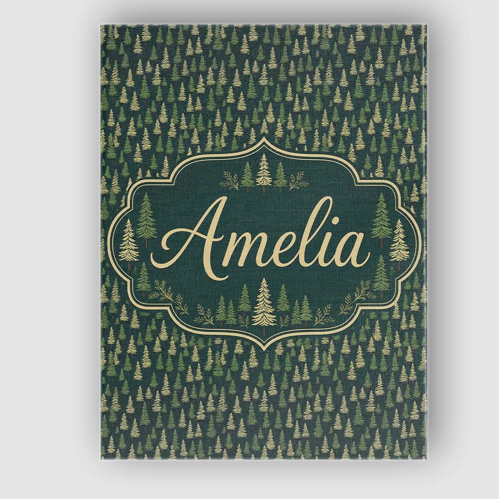 Personalised Name Small Pine Tree Forest Custom Unique Gift Idea Elegant Feature Canvas Wall Art Print Decor Picture Ready to Hang