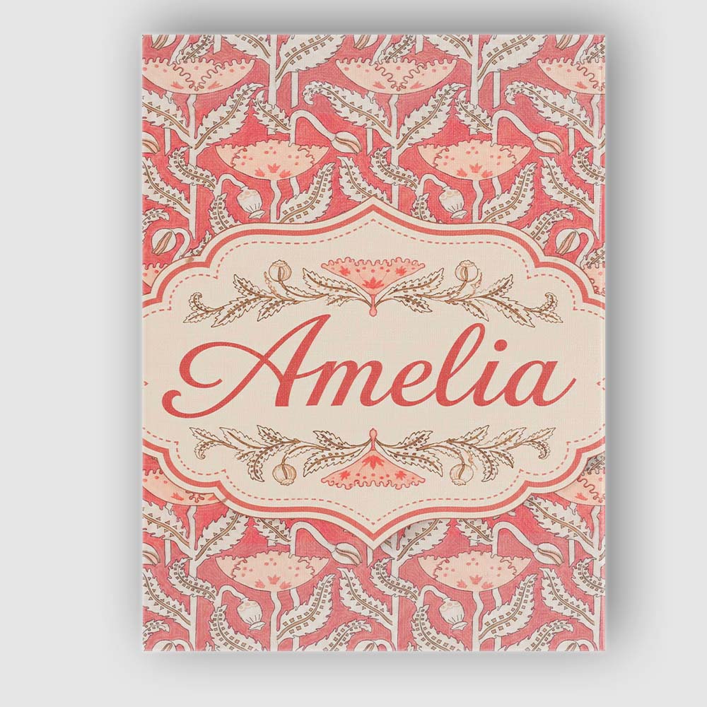 Personalised Name Nouveau Floral Custom Bespoke Unique Gift Idea Elegant Feature Canvas Wall Art Print Decor Picture Ready to Hang