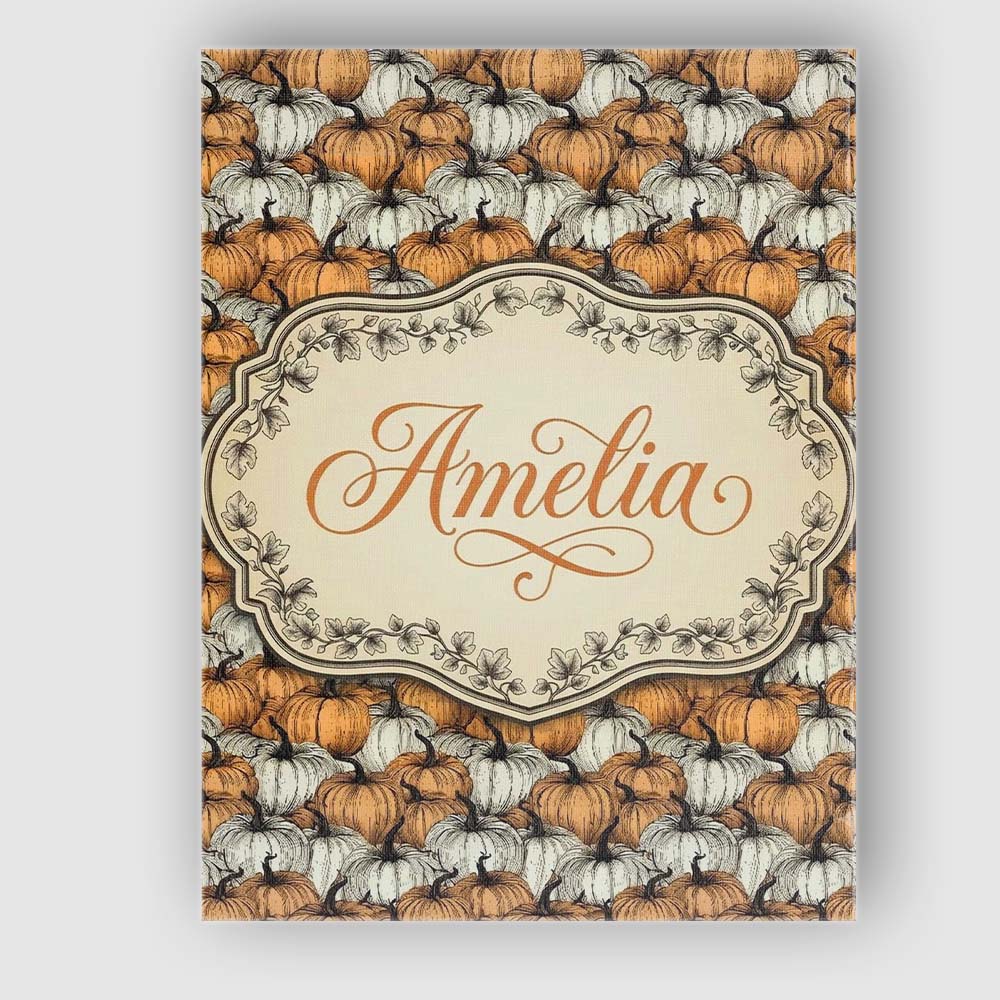 Personalised Name Rustic Pumpkin Patch Custom Modern Room Accent Elegant Feature Canvas Wall Art Print Decor Picture Ready to Hang