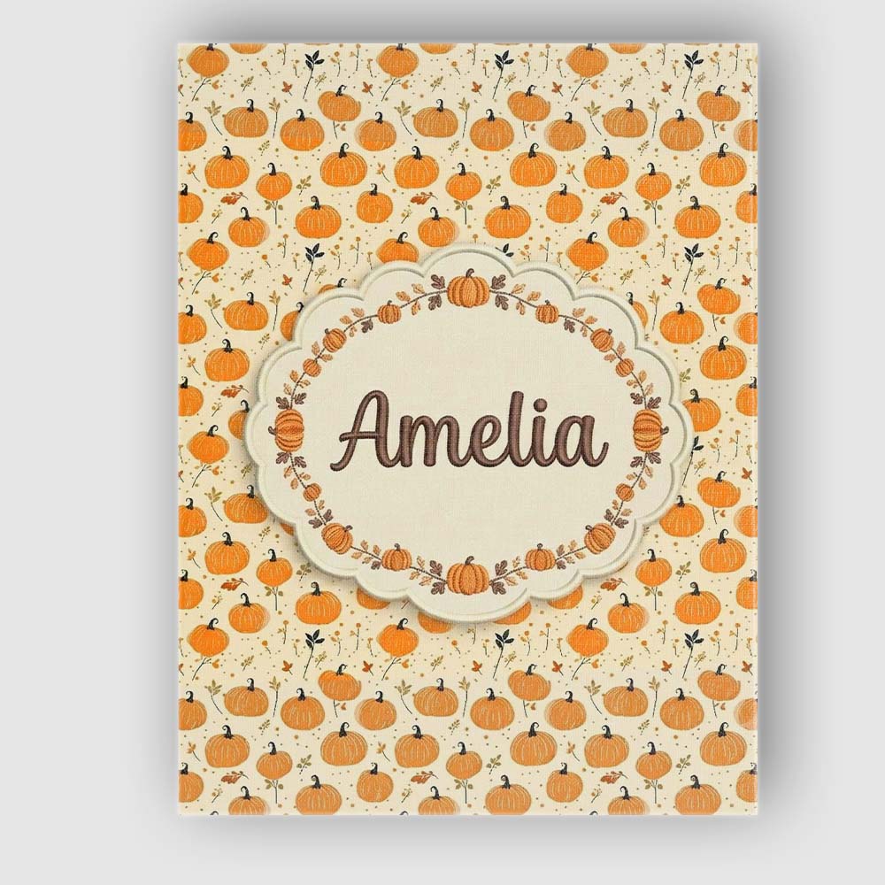 Personalised Name Cute Small Pumpkins and Custom Unique Gift Idea Elegant Feature Canvas Wall Art Print Decor Picture Ready to Hang
