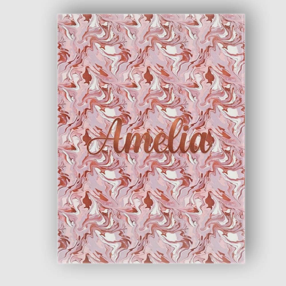 Personalised Name Muted Pink Marble Flow Custom Unique Gift Idea Elegant Feature Canvas Wall Art Print Decor Picture Ready to Hang