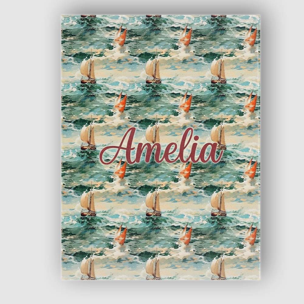 Personalised Name Classic Sailing Boats Custom Modern Room Accent Elegant Feature Canvas Wall Art Print Decor Picture Ready to Hang