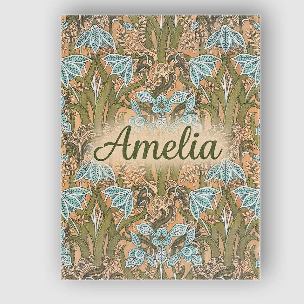 Personalised Name William Morris Style Blue Custom Bespoke Interior Contemporary Canvas Wall Art Print Decor Picture Ready to Hang