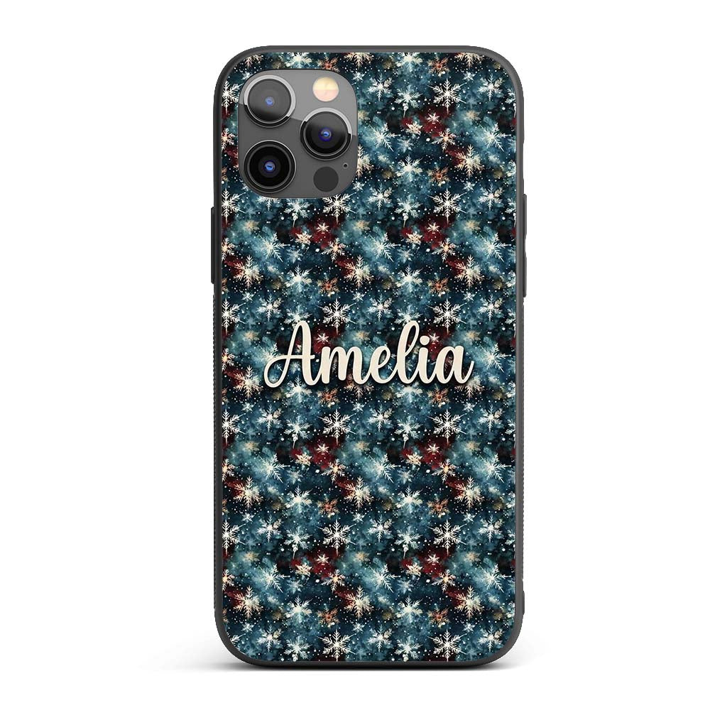 Galaxy Snowflake Star Seamless Printed Design Custom Name Protective Phone Case Mobile Cover Durable Everyday Smartphone Shock Resistant