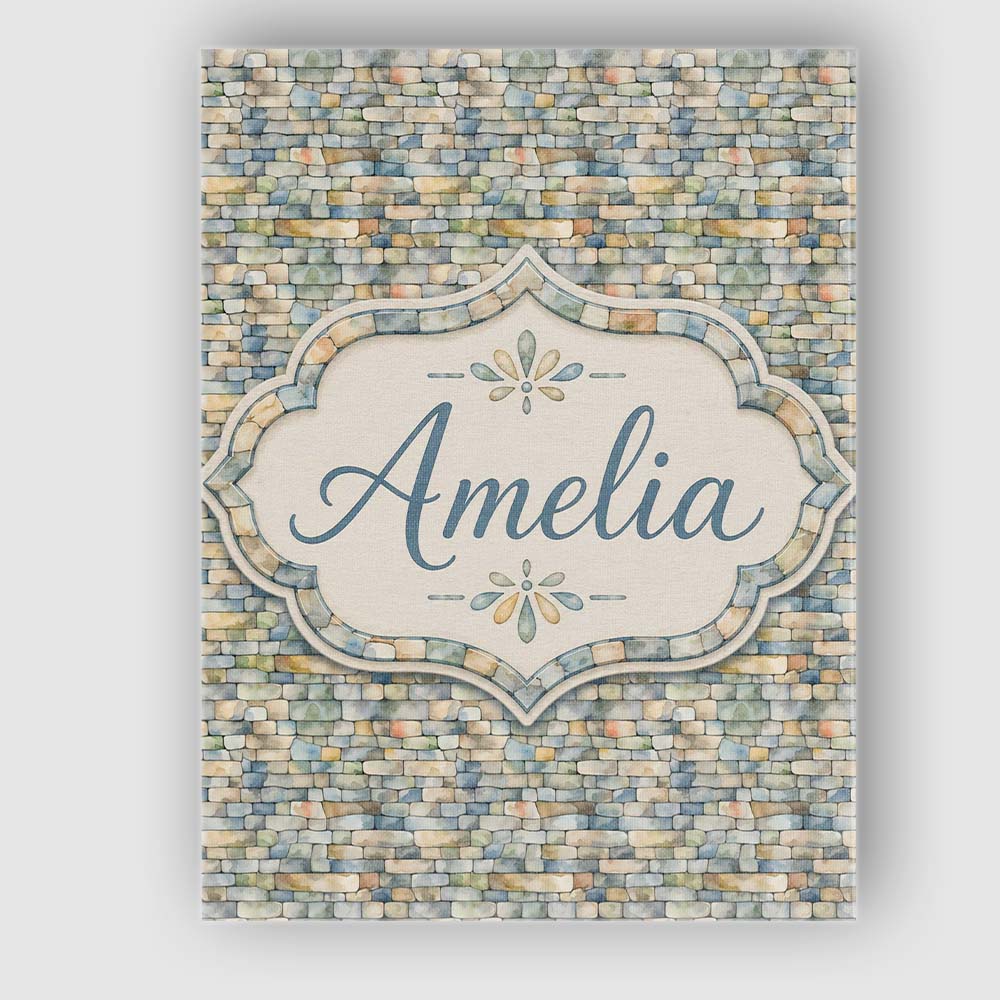 Personalised Name Mixed Colour Pebble Stone Custom Bespoke Interior Contemporary Canvas Wall Art Print Decor Picture Ready to Hang