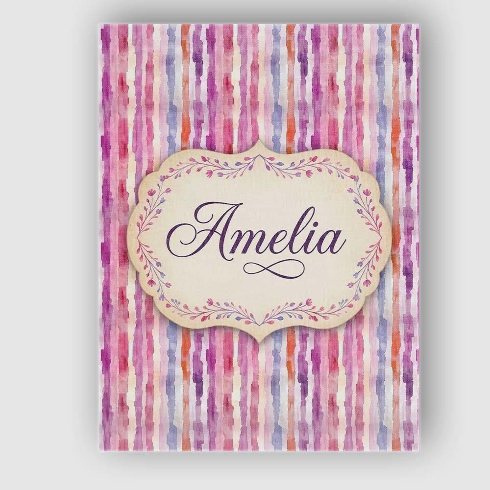 Personalised Name Soft Watercolor Vertical Custom Unique Gift Idea Elegant Feature Canvas Wall Art Print Decor Picture Ready to Hang