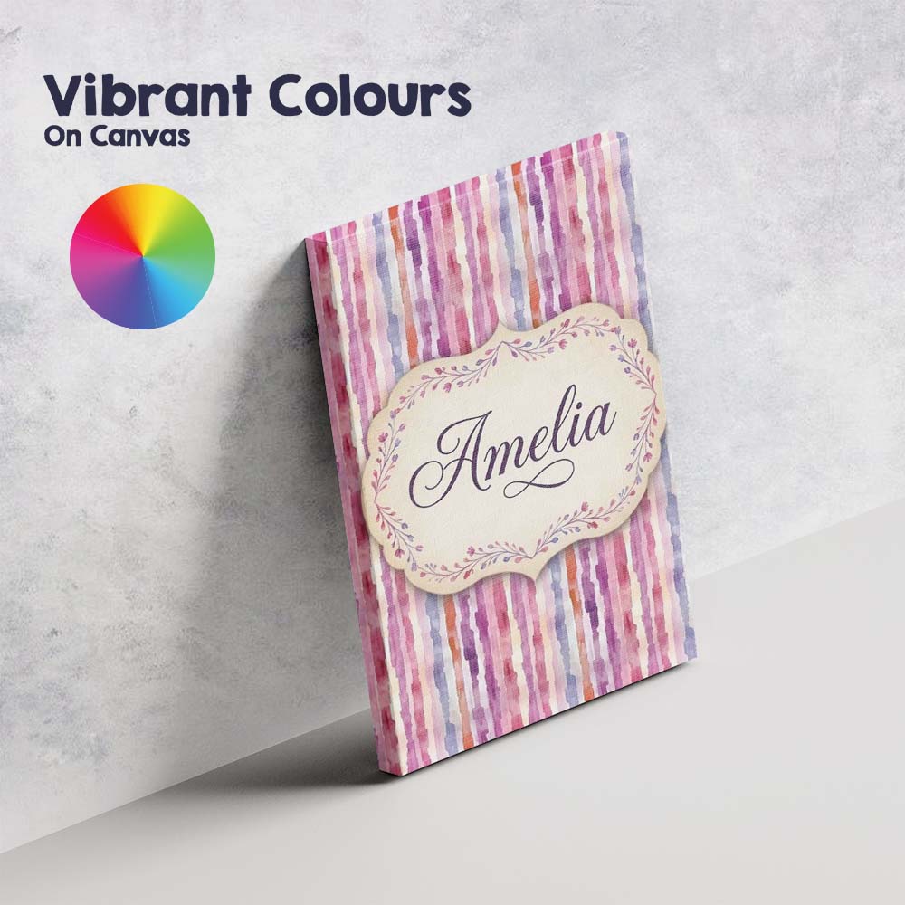 Personalised Name Soft Watercolor Vertical Custom Unique Gift Idea Elegant Feature Canvas Wall Art Print Decor Picture Ready to Hang
