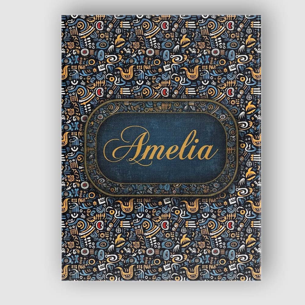 Personalised Name Dark Abstract Doodle Custom Modern Room Accent Elegant Feature Canvas Wall Art Print Decor Picture Ready to Hang