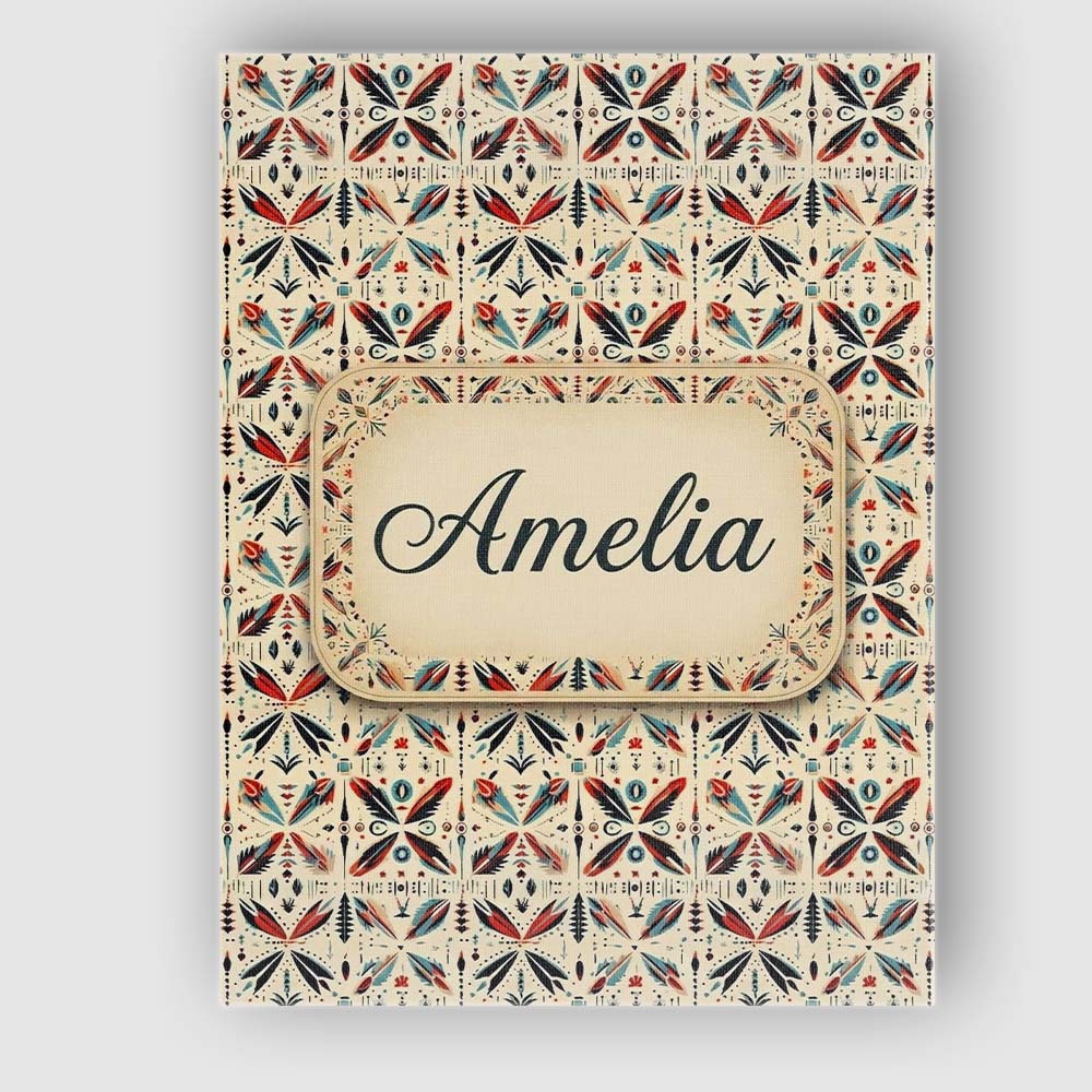 Personalised Name Abstract Retro Geometric Custom Unique Gift Idea Elegant Feature Canvas Wall Art Print Decor Picture Ready to Hang