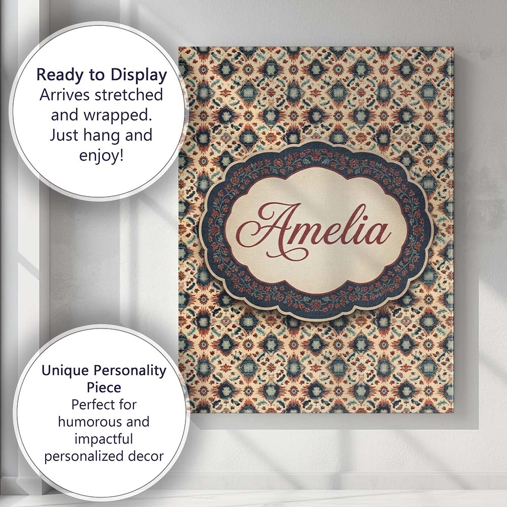 Personalised Name Traditional Tribal Custom Premium Decorative Design Modern Room Accent Canvas Wall Art Print Decor Picture Ready to Hang
