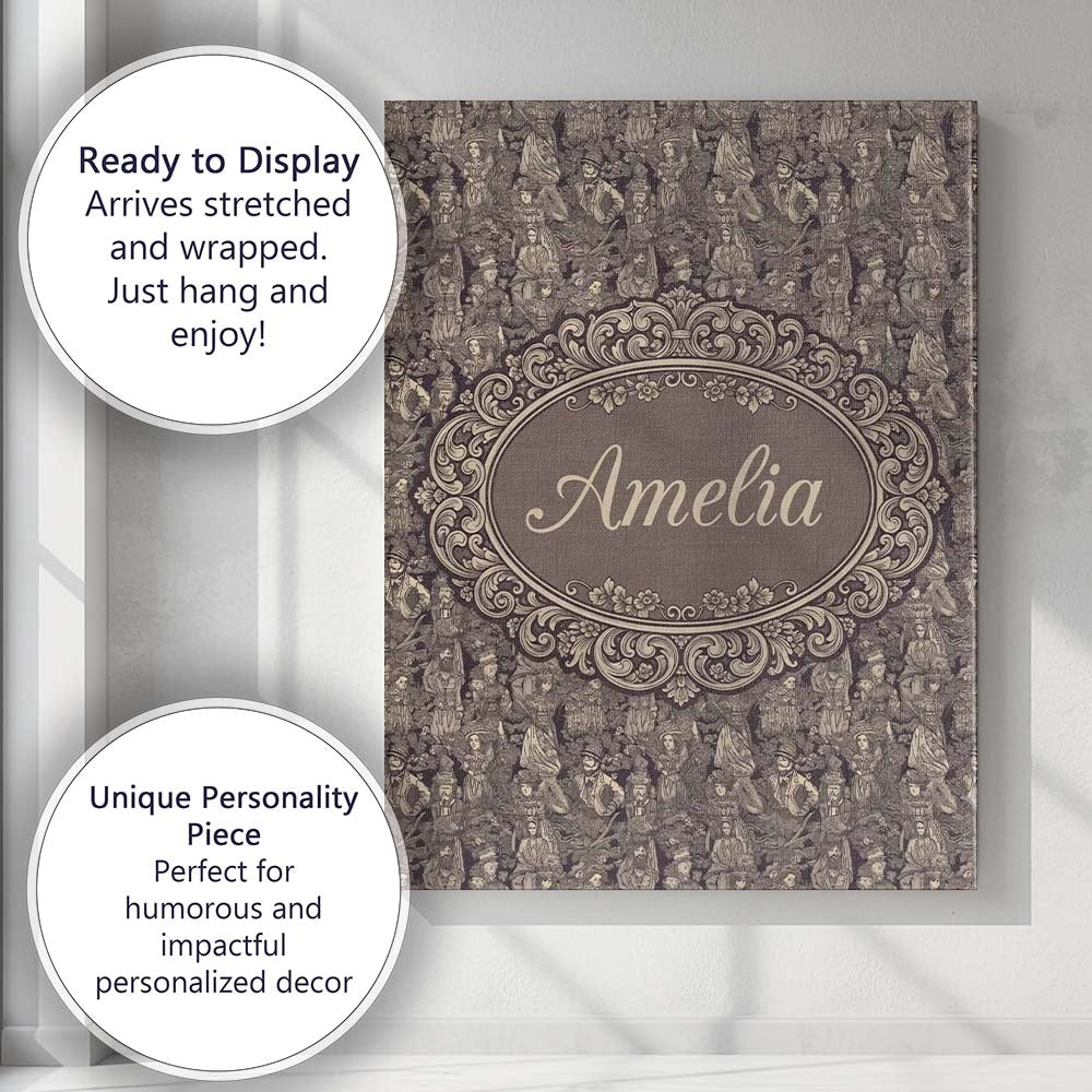 Personalised Name Classic Victorian Garden Custom Unique Gift Idea Elegant Feature Canvas Wall Art Print Decor Picture Ready to Hang