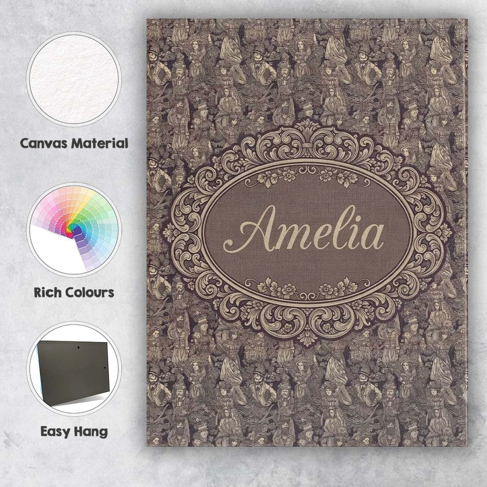Personalised Name Classic Victorian Garden Custom Unique Gift Idea Elegant Feature Canvas Wall Art Print Decor Picture Ready to Hang