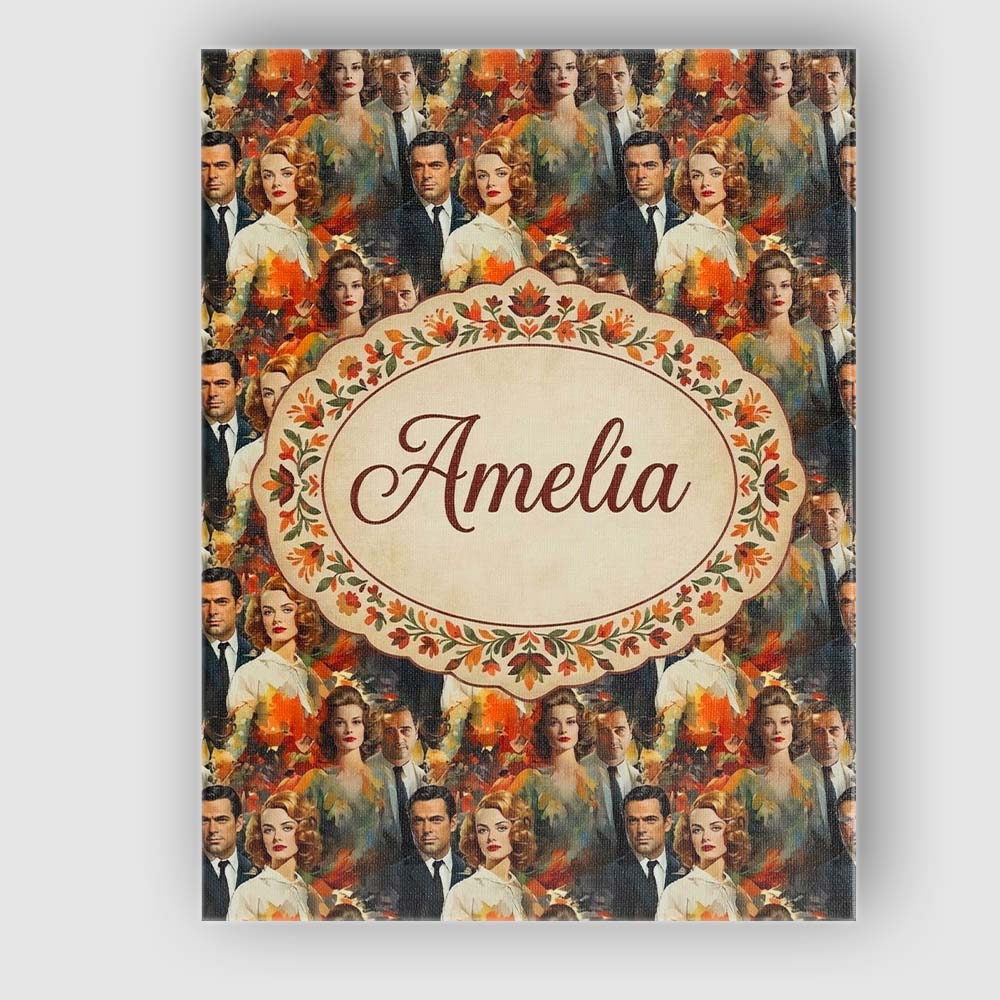 Personalised Name Classic Hollywood Glamour Custom Bespoke Interior Contemporary Canvas Wall Art Print Decor Picture Ready to Hang