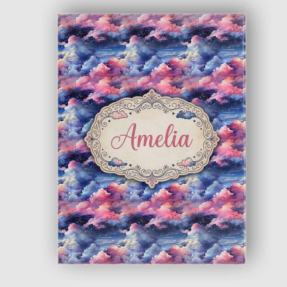 Personalised Name Pink Blue Fantasy Night Custom Unique Gift Idea Elegant Feature Canvas Wall Art Print Decor Picture Ready to Hang