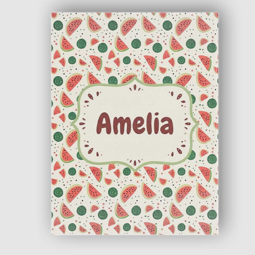 Personalised Name Playful Watermelon Fruit Custom Unique Gift Idea Elegant Feature Canvas Wall Art Print Decor Picture Ready to Hang