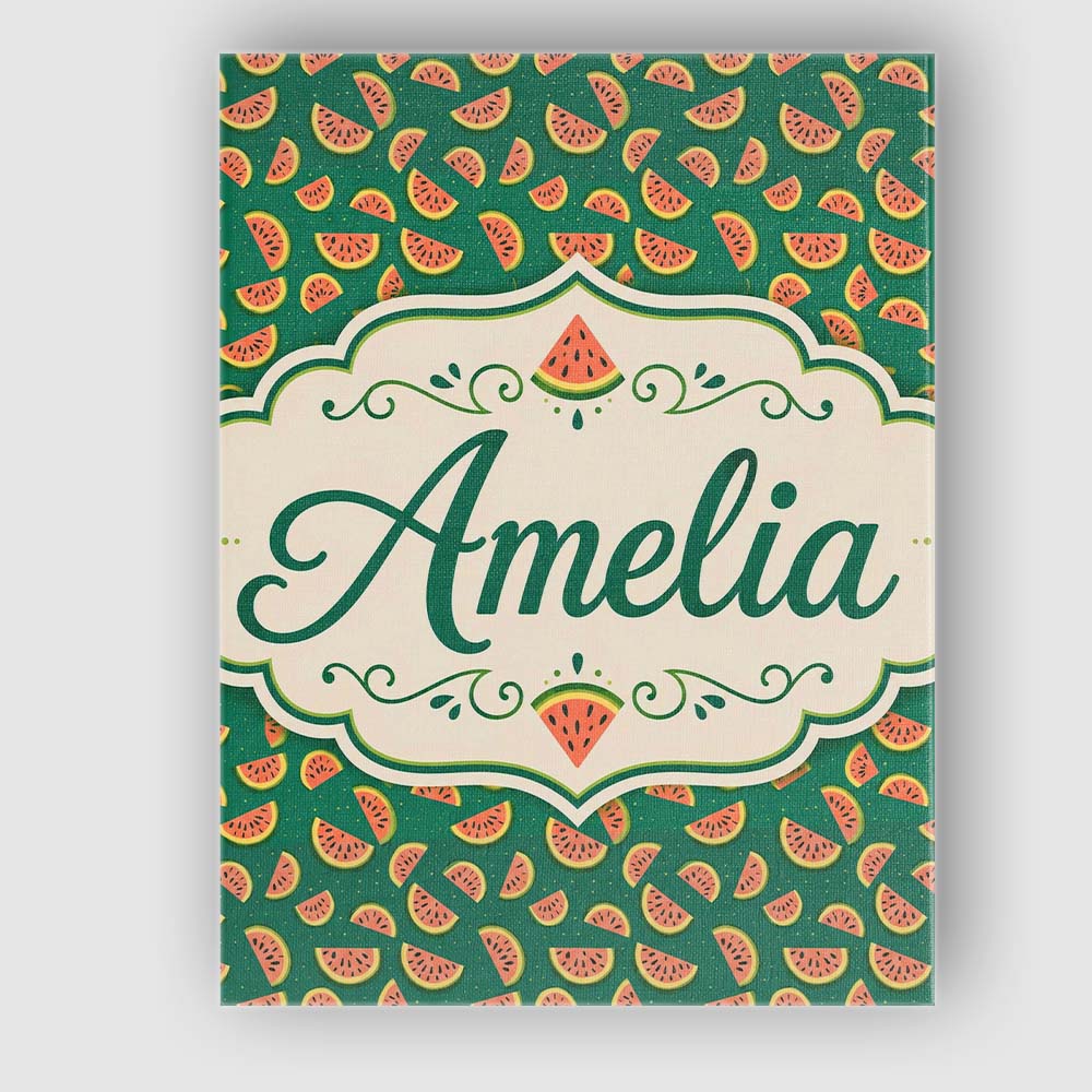 Personalised Name Dark Green Background Custom Modern Room Accent Elegant Feature Canvas Wall Art Print Decor Picture Ready to Hang