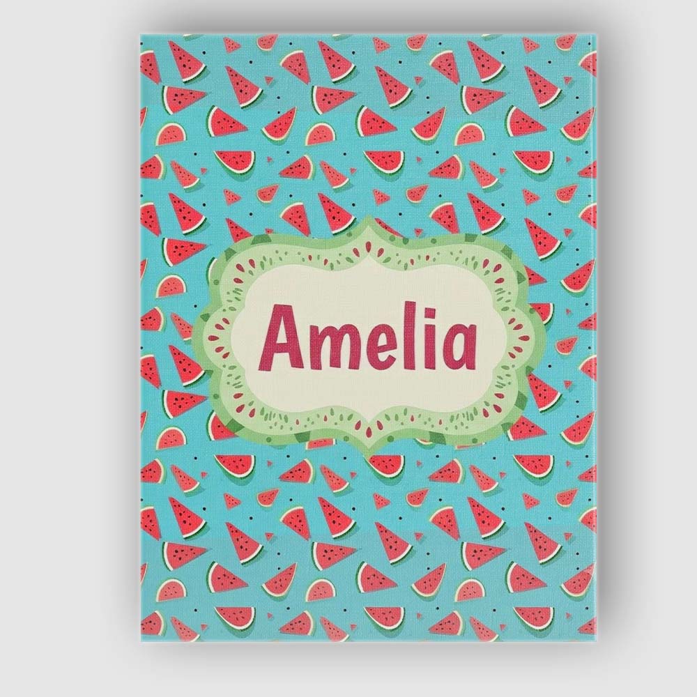 Personalised Name Bright Blue Background Custom Unique Gift Idea Elegant Feature Canvas Wall Art Print Decor Picture Ready to Hang