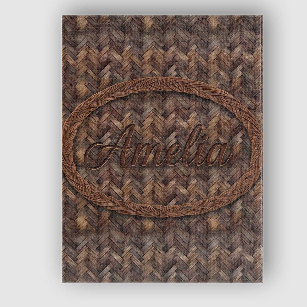 Personalised Name Herringbone Wood Flooring Custom Bespoke Interior Contemporary Canvas Wall Art Print Decor Picture Ready to Hang