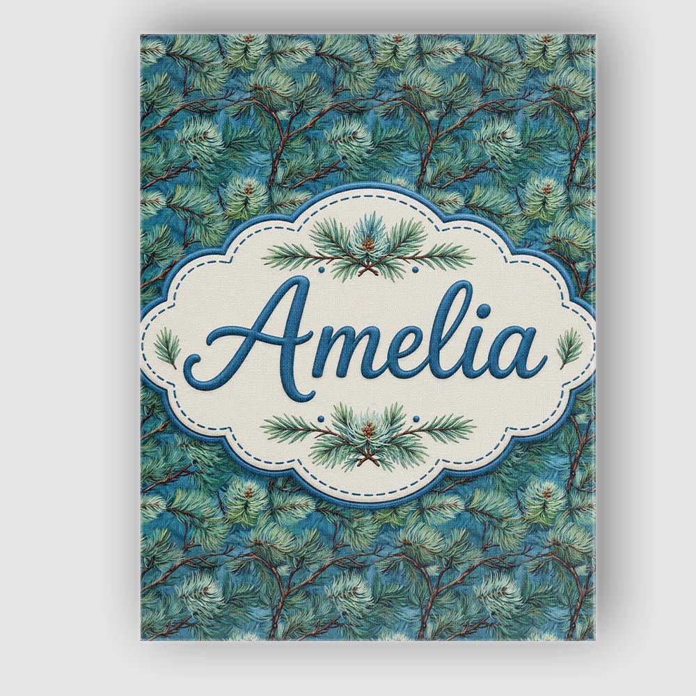 Personalised Name Pine Branch Pattern with Custom Unique Gift Idea Elegant Feature Canvas Wall Art Print Decor Picture Ready to Hang